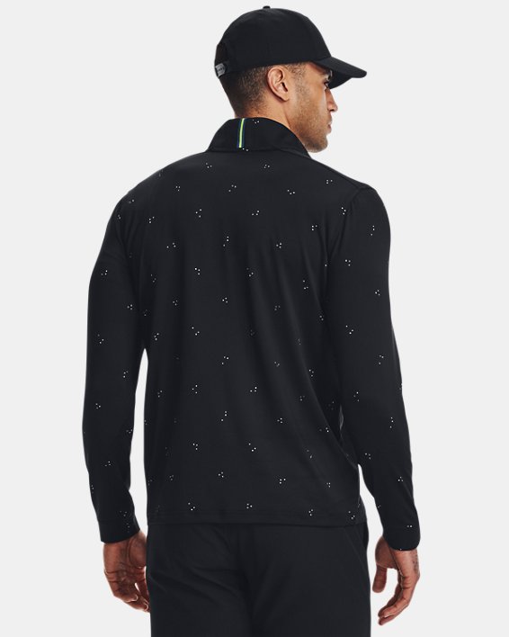 Camiseta con cremallera de ¼ UA Playoff Printed para hombre, Black, pdpMainDesktop image number 1
